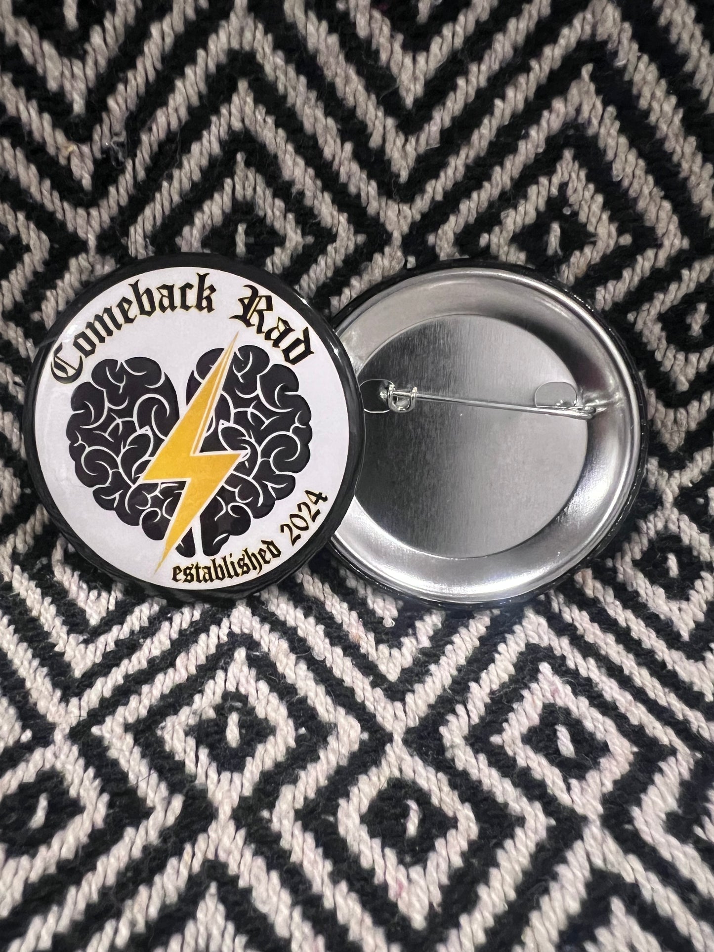 2.25" Comeback Rad logo button/pin