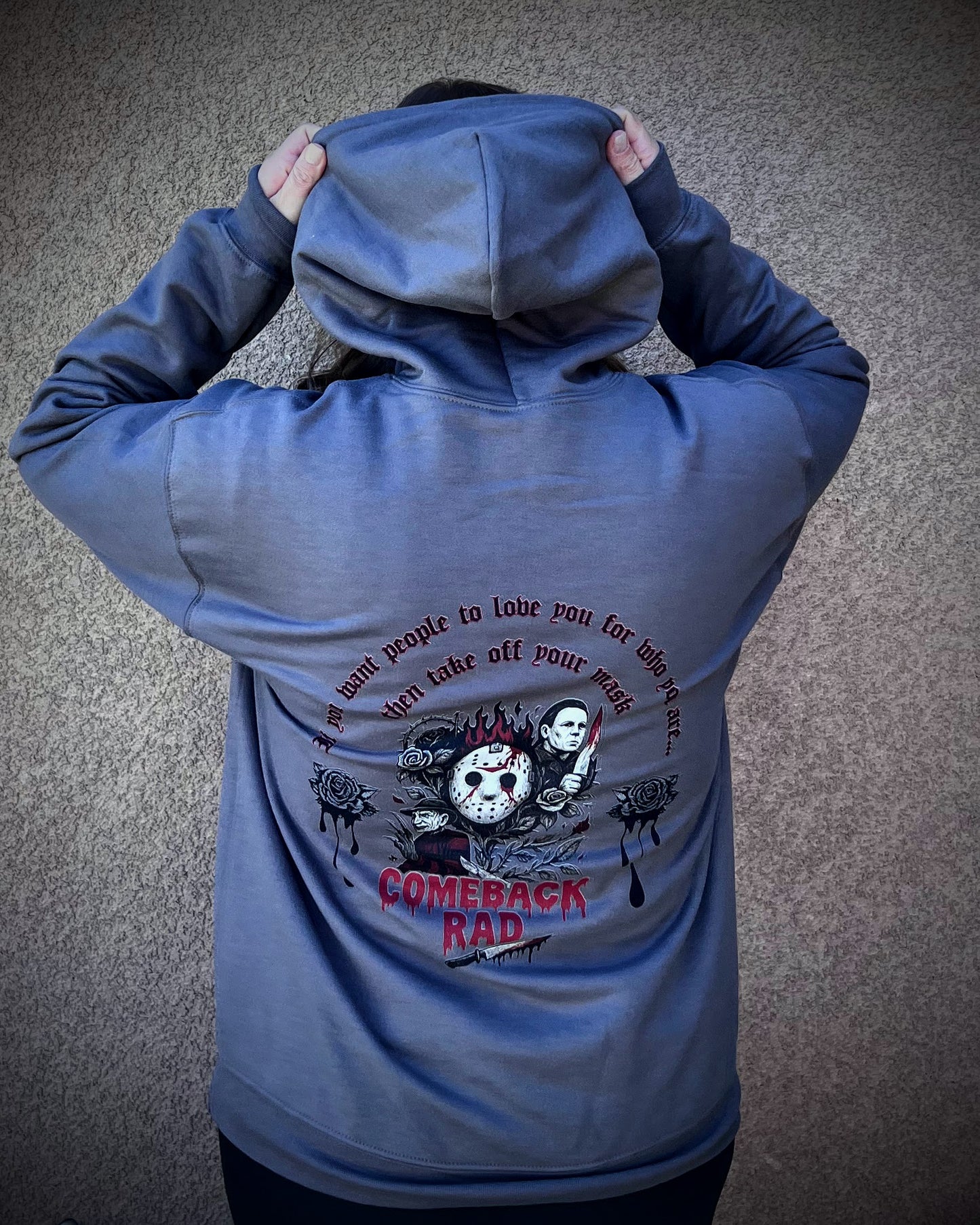 Take Off Your Mask Freddy Jason and Michael Sweatshirt