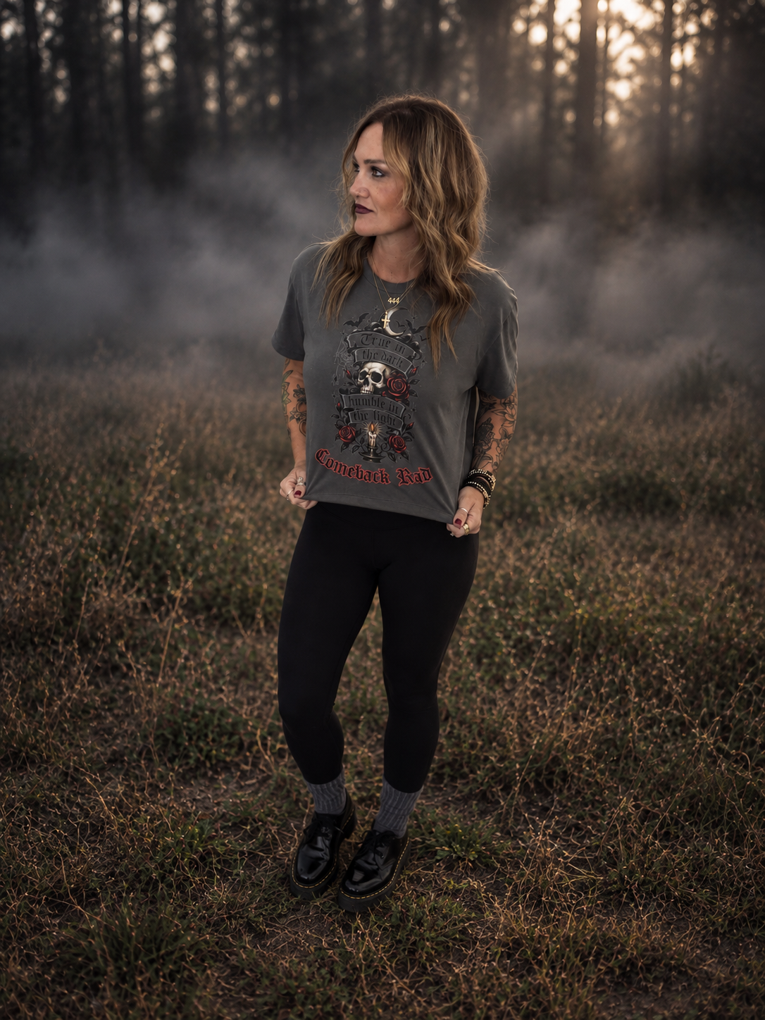 True in the Dark, Humble in the light Crop Tee
