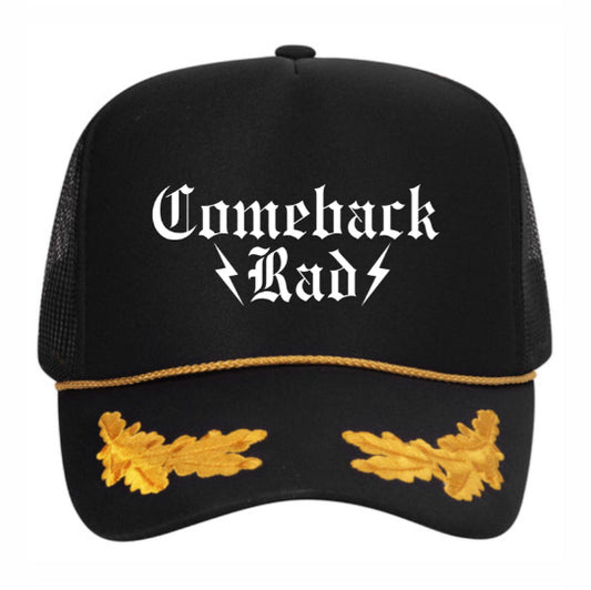 Black and White Comeback Rad trucker hat