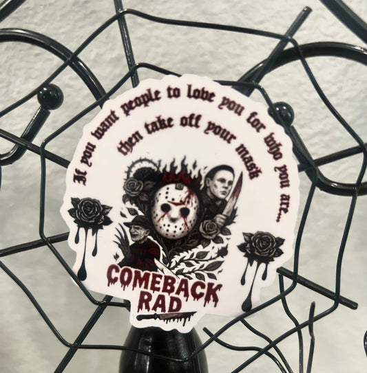 Take Off Your Mask Freddy Jason and Michael Sticker