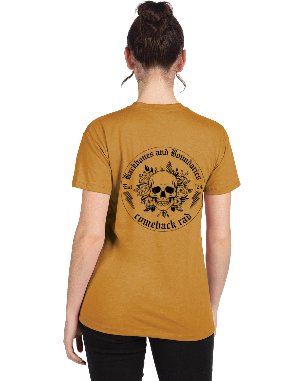 Women's Backbones and Boundaries Antique Gold Relaxed Tee