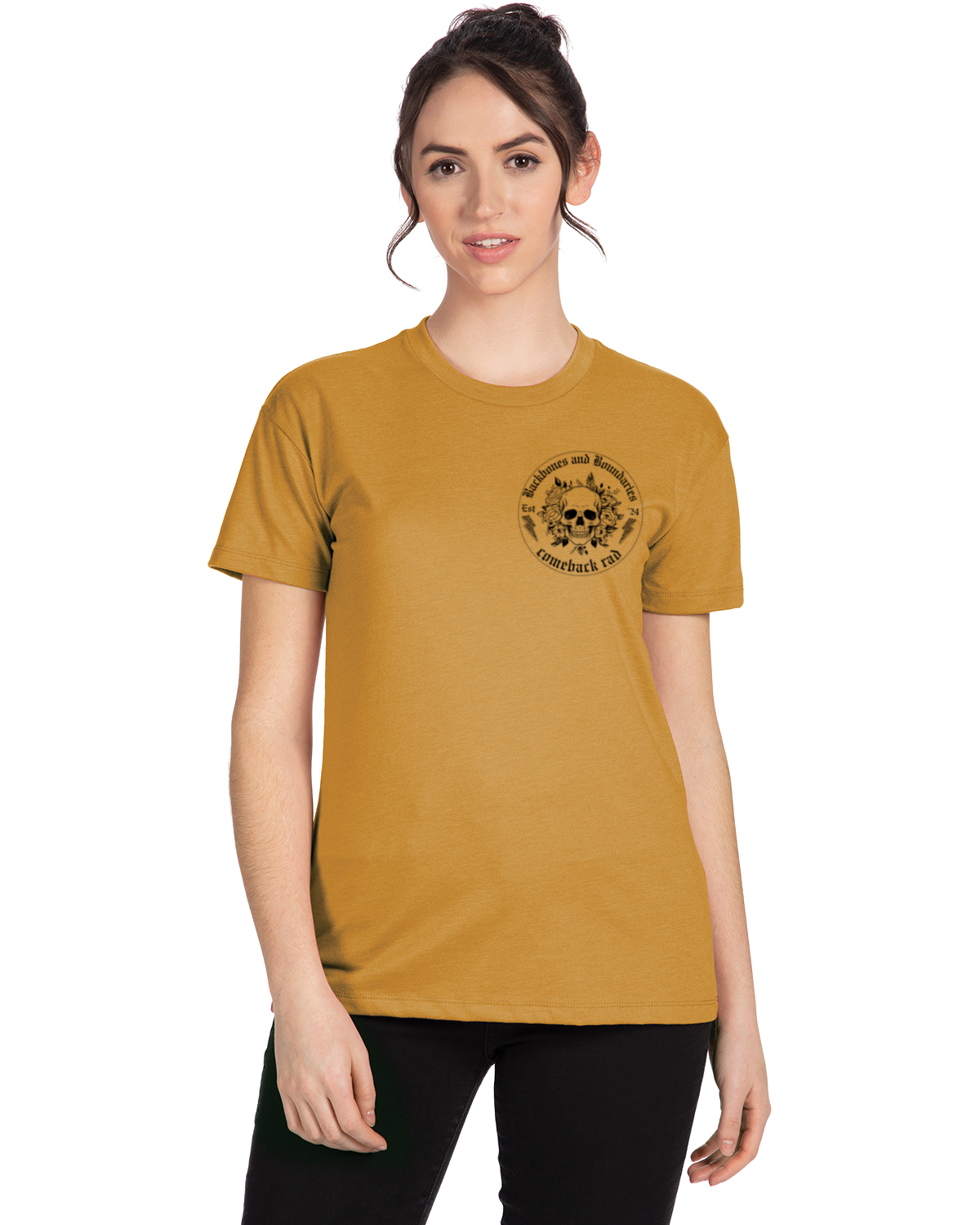 Women's Backbones and Boundaries Antique Gold Relaxed Tee